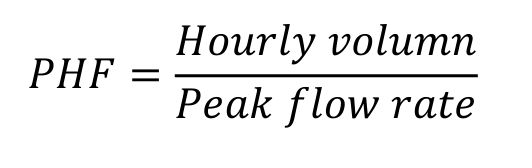 สมการ PHF= Hourly volumn