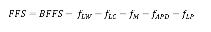 สมการ FFS= BFFS− fLW−fLC−fM−fAPD−fLP