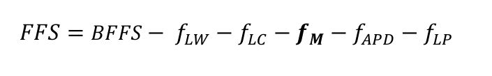 สมการ FFS= BFFS− fLW−fLC−fM−fAPD−fLP